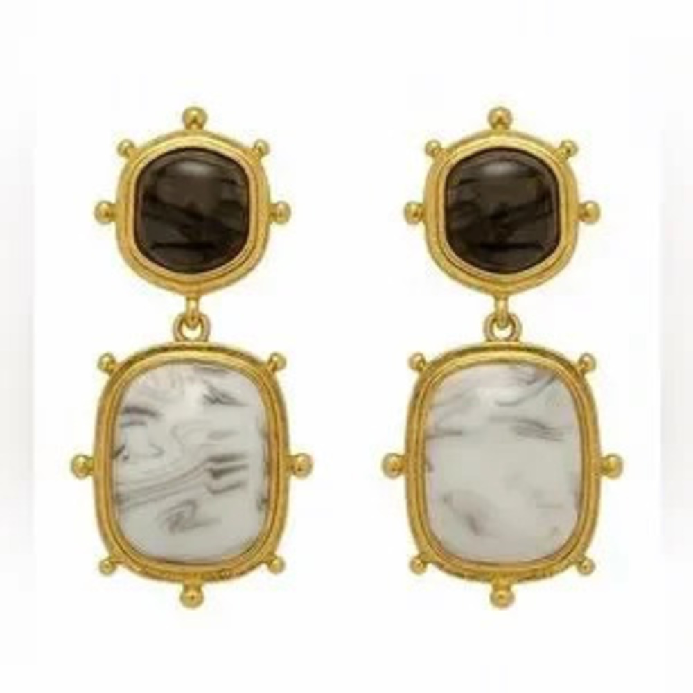 Elegant Gold and Black Earrings
